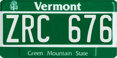 VT license plate ZRC676