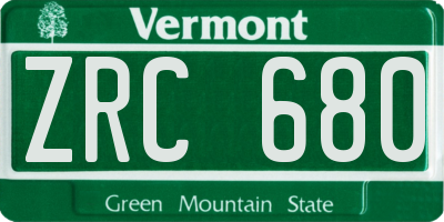 VT license plate ZRC680