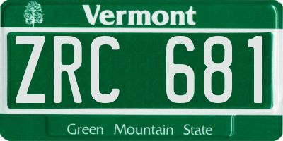 VT license plate ZRC681
