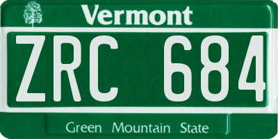 VT license plate ZRC684