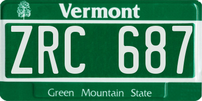 VT license plate ZRC687