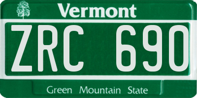 VT license plate ZRC690