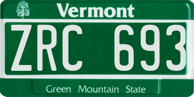 VT license plate ZRC693