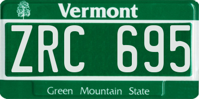 VT license plate ZRC695