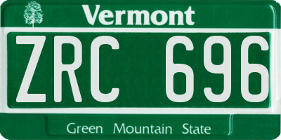 VT license plate ZRC696