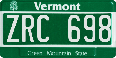 VT license plate ZRC698