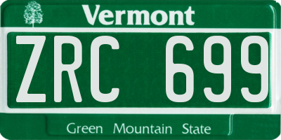 VT license plate ZRC699
