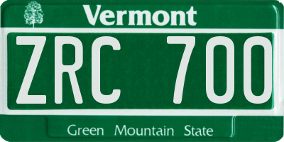 VT license plate ZRC700