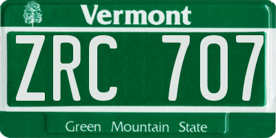 VT license plate ZRC707