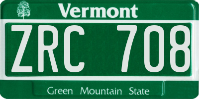 VT license plate ZRC708