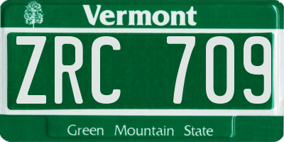 VT license plate ZRC709