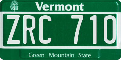 VT license plate ZRC710