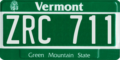 VT license plate ZRC711