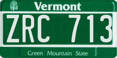 VT license plate ZRC713