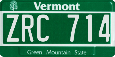 VT license plate ZRC714