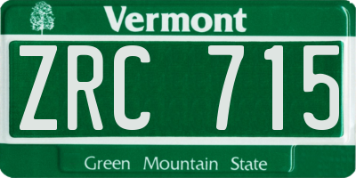 VT license plate ZRC715