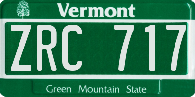 VT license plate ZRC717