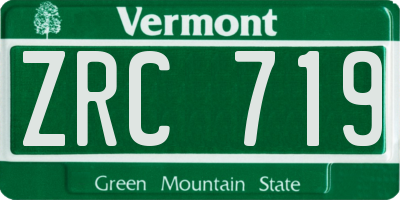 VT license plate ZRC719
