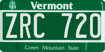 VT license plate ZRC720