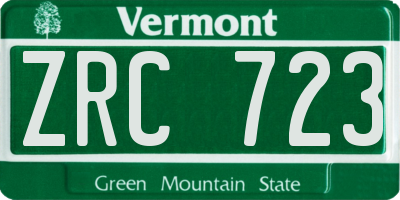VT license plate ZRC723
