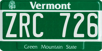 VT license plate ZRC726