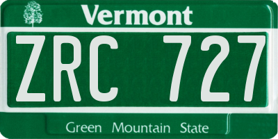 VT license plate ZRC727