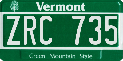 VT license plate ZRC735