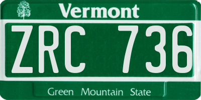 VT license plate ZRC736