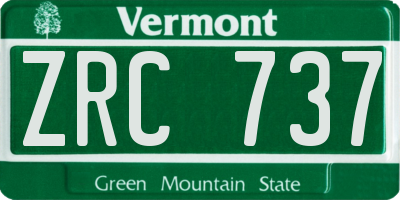 VT license plate ZRC737