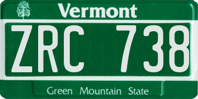 VT license plate ZRC738