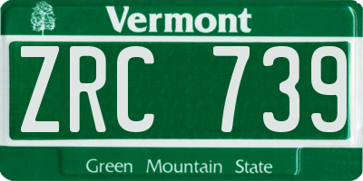 VT license plate ZRC739