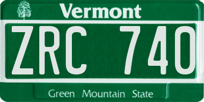VT license plate ZRC740