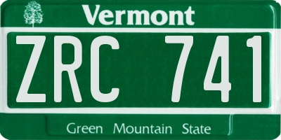 VT license plate ZRC741