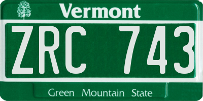 VT license plate ZRC743