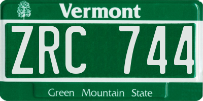 VT license plate ZRC744