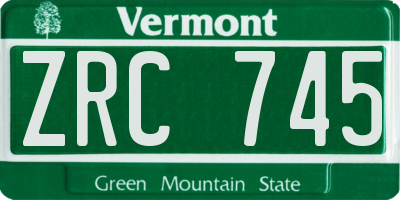 VT license plate ZRC745