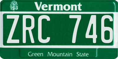 VT license plate ZRC746