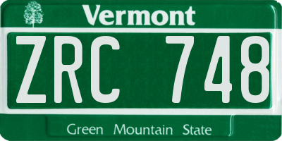 VT license plate ZRC748