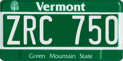 VT license plate ZRC750