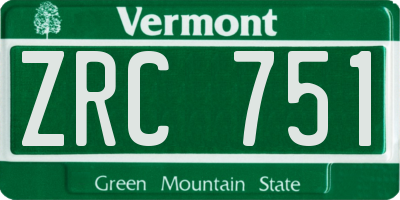 VT license plate ZRC751