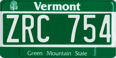 VT license plate ZRC754