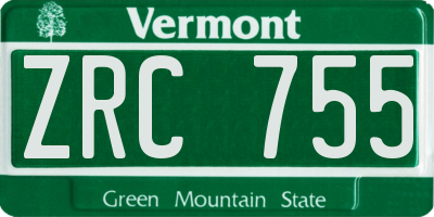 VT license plate ZRC755