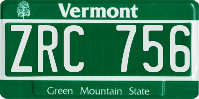 VT license plate ZRC756