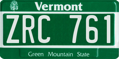 VT license plate ZRC761