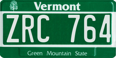VT license plate ZRC764