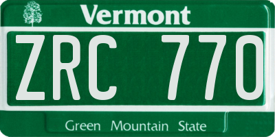 VT license plate ZRC770