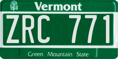 VT license plate ZRC771