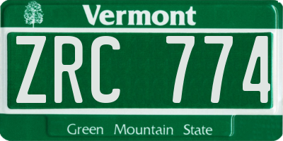 VT license plate ZRC774