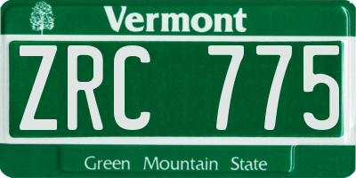 VT license plate ZRC775