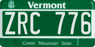 VT license plate ZRC776